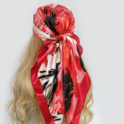 90*90cm Silk Scarf Headwraps For Women Fashion Accessory